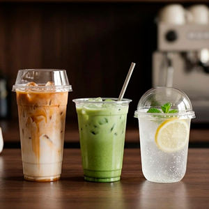 Vasos Desechables de Plástico PP de 95 mm con Tapas, 16oz/24oz, Pared Simple, para Bebidas Calientes/Frías y Café Helado, Marca QUANG QUAN - Product Image 1