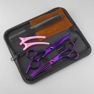 Ensemble de ciseaux de coiffure professionnels avec peignes et pinces, lames en acier inoxydable, pour droitiers, pour usage en salon - Product Image 3