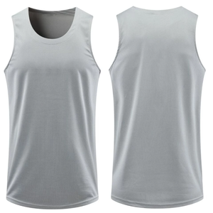 Camiseta sin Mangas Rosa para Mujer, Cuello Redondo, Tejida, 100% Poliéster, Transpirable, Informal, de Color Sólido, Ropa Deportiva - Product Image 3