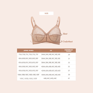 Soutien-gorge sans armatures CLIVIA sans fil, minimisant, grande taille, couvrance totale, en dentelle florale, liftant, anti-affaissement, respirant, rembourré, pour usage quotidien - Product Image 5