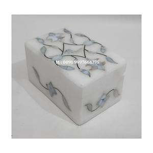 Beautiful Handmade Natural White Marble Pink Mother Of Pearl Inlay <b>Jewellery</b> <b>Box</b> Rectangle Shape Used <b>Necklace</b> Packing And Gift - Product Image 5