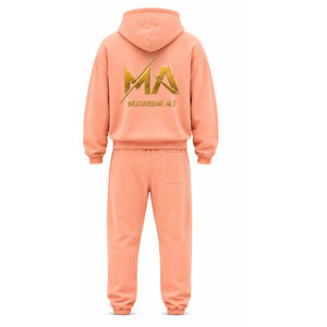 Chándal Vintage Coral para Hombre Mudassar, con Capucha, 100% Algodón, 480 GSM, Transpirable, de Secado Rápido, con Logotipo Estampado y Cordón Ajustable - Product Image 5