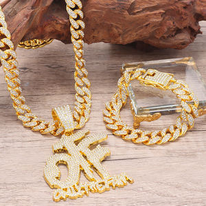 Pendentif lettre OTF en argent 925 plaqué rhodium avec pierres cultivées en laboratoire, style hip-hop, cadeau pour homme - Product Image 5