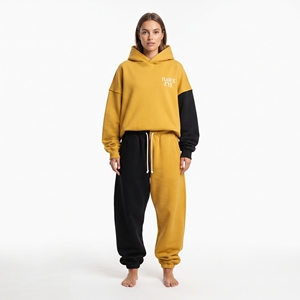 Conjunto Deportivo Personalizado para Mujer, Dos Tonos, Sudadera Holgada con Hombros Caídos, Manga Larga, Puños Acanalados, Pantalones Jogger - Product Image 5