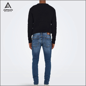 Aifran Jeans en denim slim fit pour hommes, tissu extensible, jeans décontractés, fournisseur en gros - Product Image 2