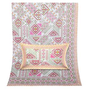 Juego de Sábanas de Algodón Puro con Diseño Floral Marrón, Base Blanca, para Cama Doble, con Fundas de Almohada - Product Image 2