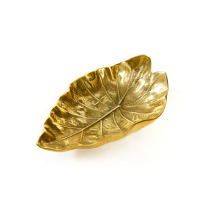 Leaf Shape Metal <b>Decorative</b> <b>Plate</b> Handmade Engraved Plant Pattern Vintage Style Food And Snacks Serving Platters - Product Image 4