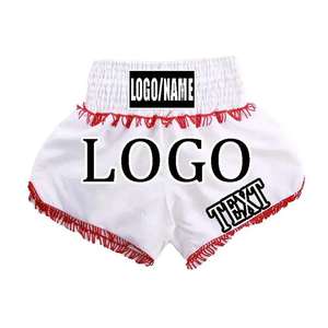 Shorts de Muay Thai personnalisés pour hommes, 100% polyester, taille haute, motif sportif et broderie, NOVERA INDUSTRIES - Product Image 3