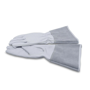 Gants de soudage TIG en cuir de chèvre et croûte de cuir de vache, résistants à l'abrasion et à la chaleur, pour travaux lourds, protection incendie, four et barbecue - Product Image 3