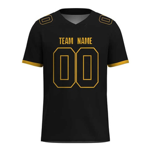 Maillot de football imprimé par sublimation, respirant, en mesh, manches courtes, col en V, vêtements de sport pour adultes - Product Image 1