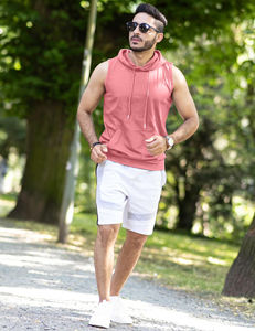 Hoodie de sport sans manches pour homme, coupe ajustée, conçu pour l'entraînement, la musculation, prix de gros, prix bas, personnalisable. - Product Image 4