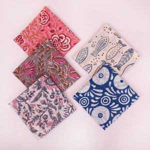 Unique Summer Collection Craftjaipur Eco-Friendly Cotton Hand Block Printed Floral Pattern Breathable Airflow <b>Tie</b> <b>Back</b> Bandana - Product Image 3