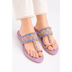 Chappals Kolhapuri pour femmes, nouveau style, impression personnalisée, antidérapants, imperméables, semelle en cuir véritable, doublure en velours, tendance - Product Image 2
