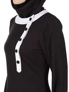Robe musulmane élégante pour occasions spéciales, Burqa ornée de perles, Abaya formelle pour femmes, service OEM, noir, Dubaï, rayonne, longueur au sol - Product Image 6