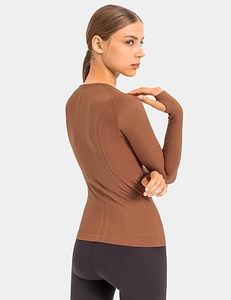 <b>Womens</b> Reversible Wrinkle-Resistant <b>Long</b> Sleeve Yoga <b>Top</b> Custom Manufacturer OEM ODM Sportswear Compression Fitness Gym - Product Image 6