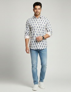 Camisa Formal de Manga Corta para Hombre, Hecha a Mano con Estampado Batik, Ecológica y Transpirable - Product Image 5