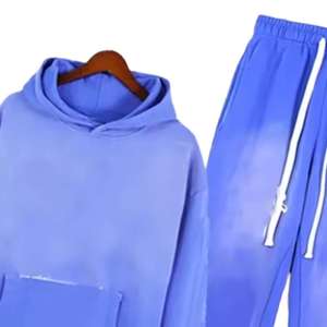 Nuevo conjunto de chándal personalizado de 2 piezas con pantalones acampanados para hombre, conjunto de dos piezas con top corto, pantalones acampanados y sudadera con capucha para hombre - Product Image 2