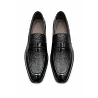 Herren Schwarze Echtleder-Slipper mit Spitzer Zehenkappe, Atmungsaktiv, Rutschfeste Gummisohle für Alle Jahreszeiten