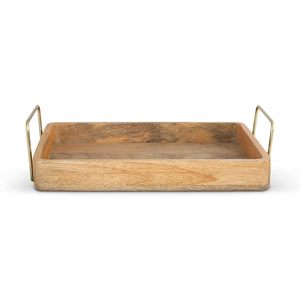 Bandeja de Servir Rectangular de Madera Lacada con Asa Dorada, Diseño Decorativo Elegante de Grado Deluxe para Uso en Restaurantes - Product Image 4