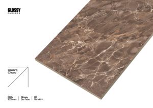Baldosa de Porcelana con Efecto Mármol Blanco de 600x1200 mm – Baldosa de Gran Formato de Alto Brillo para Piso y Pared - Product Image 5