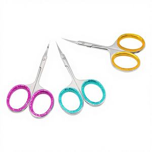 Ciseaux à cuticules extra fins à lame courbée pour droitiers, ciseaux de manucure multifonctionnels en acier inoxydable durable, kit de toilettage des ongles - Product Image 1