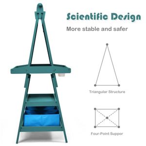 ขาตั้งวาดรูปสองด้าน 3-in-1 สีเขียว พร้อมที่เก็บของเล่นสำหรับเด็ก - Product Image 4
