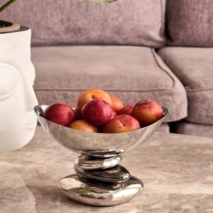 Newly Designer Collection Gold Finished Metal Bowl With Wooden Base Party Use Chocolate Candy <b>Nuts</b> Bowl - Product Image 5