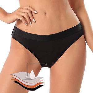 Finetoo 2024 S-XXL Tallas Grandes para Mujer, Bragas Menstruales de Cintura Alta, Transpirables, de Punto Sólido, de Algodón y Elastano, de 5 Capas, a Prueba de Fugas - Product Image 1