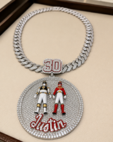 Collier pendentif Hip Hop personnalisé en moissanite plaqué or, avec visage en émail rouge entièrement serti, nom personnalisé, en argent, pour fête