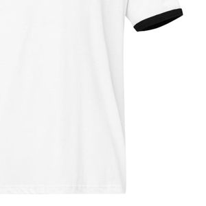 T-shirt unisexe blanc à col rond avec bordure contrastante, décontracté, pour tous les jours, doux, confortable, style rétro, tendance - Product Image 6