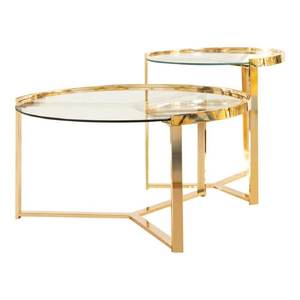 Elegant Designer Metal <b>Nesting</b> <b>Tables</b> Set of 2 with White Marble Finish Top for Living Room Accent Furniture - Product Image 5