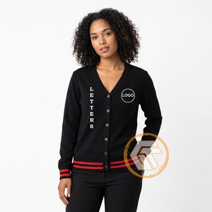 Cárdigan de Invierno Personalizado con Cuello en V y Bordado Acrílico Delta, Ropa Griega de Alta Calidad para la Hermandad Sigma, Suéteres Transpirables para Mujer - Product Image 3