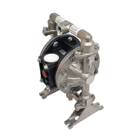 Pompe pneumatique à double diaphragme ARO PD05R-ASS-STT-B 1/2'' résistante aux acides, pour eaux usées et produits chimiques, à commande pneumatique, haut débit 12 GPM, basse pression