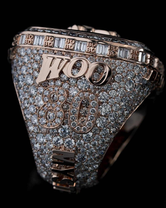 Anillo de Campeonato Personalizado de Plata de Ley 925 con Moissanita de Corte Brillante VVS Color D y Engaste Pavé, Estilo Hip Hop para Ganadores - Product Image 3