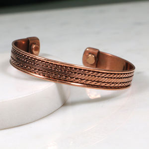 Brazalete de Terapia Magnética de Cobre Puro – Brazalete Curativo con Incrustaciones de Cuerda Trenzada Hecho a Mano para Hombres y Mujeres - Product Image 5
