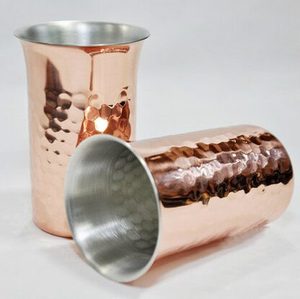 Bulk Export Copper Glass Tumbler Manufacturer Ayurvedic Drinking Water Cup Metal <b>Drinkware</b> Supplier India - Product Image 4