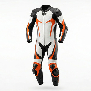 Vestes de moto en cuir véritable pour hommes, tendance, de haute qualité, style racer, avec pantalon, en vente. - Product Image 1