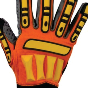 Gants de sécurité antidérapants en PU avec texture micro-diamantée en relief, poignet élastique, usage général, orange, noir, gris - Product Image 2