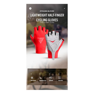 Guantes de ciclismo antideslizantes y acolchados para hombre y mujer, transpirables, absorbentes de golpes, para ir en bicicleta por carretera - Product Image 1