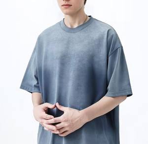 Camiseta Clásica Americana para Hombre, Nueva Colección Primavera-Verano, 300G, Oversize, Manga Corta, Degradado, Casual, Personalizada, 100% Algodón - Product Image 2