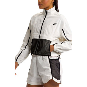 Chaqueta deportiva blanca de 2 piezas personalizada con panel de malla y cremallera, corte regular, unisex, para verano, ligera, con pantalones cortos. - Product Image 4