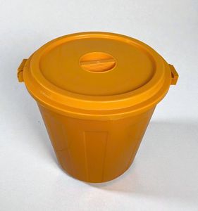 Baril de stockage de riz en plastique de qualité alimentaire avec couvercle épais, conteneur alimentaire rond écologique - Product Image 1