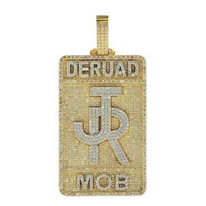Colgante JR Personalizado de Lujo con Diseño DERUAD MOB en Acabado Dorado, Joyería Hip Hop con Moissanita, Regalo - Product Image 1