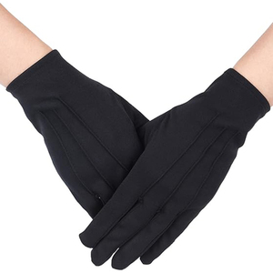Guantes de Cuero Negros Transpirables Personalizados, Nuevos, para Hombres y Mujeres, de Algodón, para Bandas de Marcha, Actuaciones en Escenario, Disfraces, Servicio de Camareros - Product Image 6