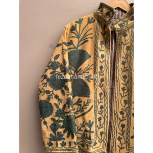 Women Short Velvet <b>Jacket</b> Handmade Floral Embroidery <b>Jacket</b> <b>Hippi</b> Style With Inside Cotton Lining <b>Jacket</b> For Winter Velvet - Product Image 4