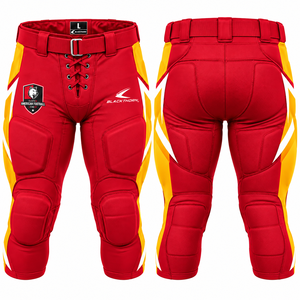 Conjunto de Uniforme de Fútbol Americano Personalizado BLACKTHORN, Jersey Sublimado Rojo y Amarillo, Pantalones, Chaqueta, Guantes, Bolsa, para Hombre Adulto, Todas las Temporadas - Product Image 2