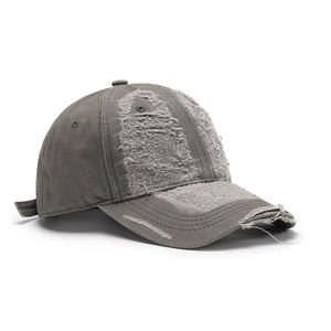 Casquette en jean délavé 100 % coton, style streetwear sportif à 5 panneaux, avec logo personnalisé et fermeture arrière à boucle métallique – Vente en gros - Product Image 5