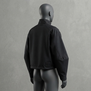 <b>Men</b> Black Lightweight Windbreaker <b>Jacket</b> High Collar Full Zip Minimal Outdoor <b>Utility</b> Sports <b>Jacket</b> - Product Image 2