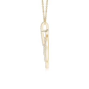 Colgante Clásico de Diamante Cultivado en Laboratorio con Corte Triple Círculo y Engaste Pavé en Oro 10K/14K/18K o Plata 925/935 para Regalo de Aniversario de Bodas - Product Image 4