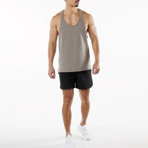 Débardeur de sport d'été personnalisé avec logo imprimé, respirant, séchage rapide, tricoté, col rond, léger, grande taille pour hommes, idéal pour la gym - Product Image 5